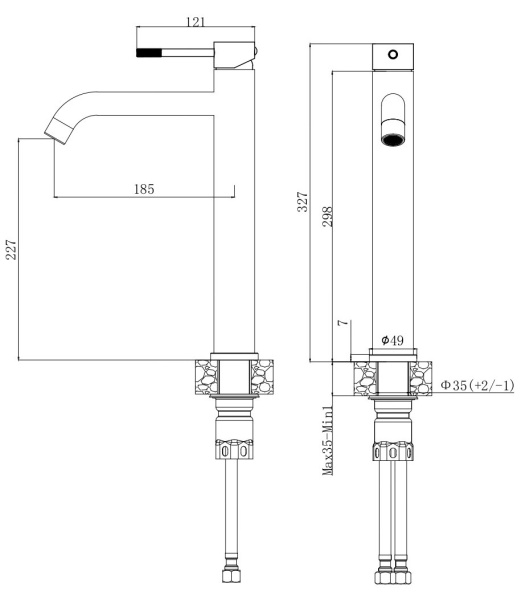 Смеситель для раковины Voda Vessel Gun Metal VSL25GM оружейная сталь матовый