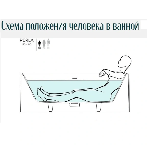 Ванна из литьевого камня Salini Perla 170x80 1049101G белая глянцевая отдельно стоящая