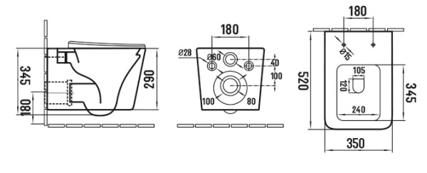 Унитаз подвесной Boheme Zen 967-SET-W белый с крышкой