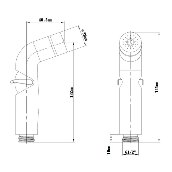 Гигиеническая лейка Esko HHS200Black черная матовая