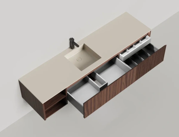 Тумба под встраиваемую раковину Salini Domino 200 см 27D220AIN окрашивание по RAL шпон