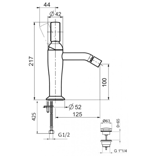 Смеситель для биде Webert Opera OA840102980 розовое золото глянцевый
