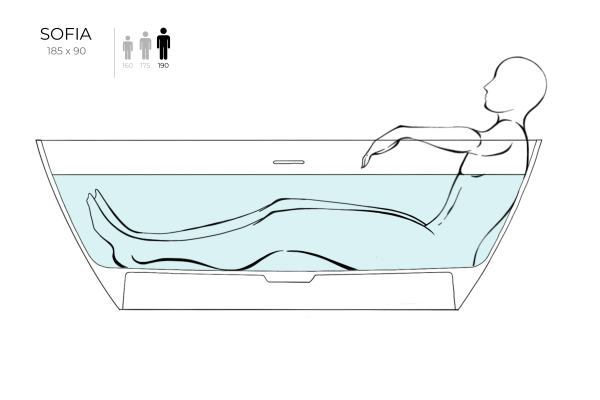 Ванна из искусственного камня Salini Sofia 185x90 102529M белая матовая отдельно стоящая