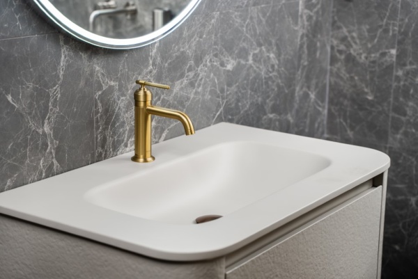 Встраиваемый смеситель для раковины Boheme Eterna 175-MG матовое золото