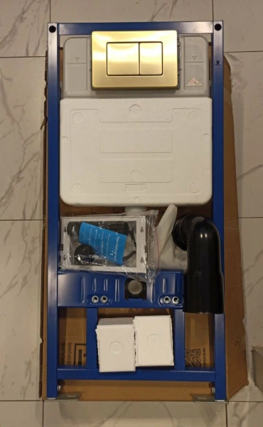 Инсталляция Sapbox 108C.500.01.806SS-BRG для унитаза с кнопкой смыва бронзированное золото