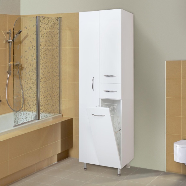 Пенал Onika Модерн 405206 50 см L белый с бельевой корзиной