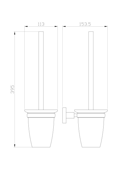 Туалетный ершик Wonzon & Woghand Easy WW-8129 хром глянцевый