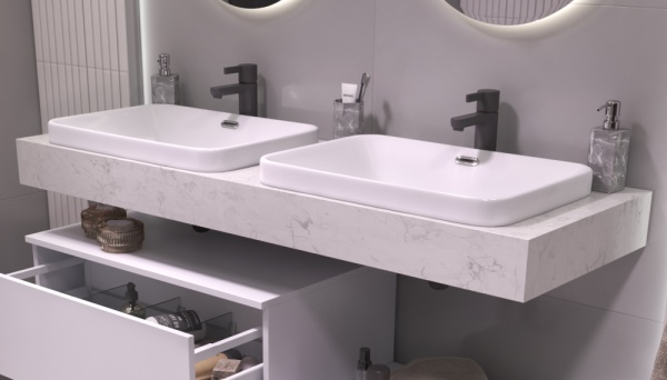 Столешница Velvex Юнит st.UNI.140-630 140 см белый мрамор
