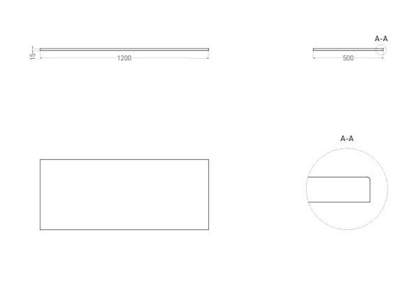 Столешница Salini Costa 50 см 200123M белый RAL матовая