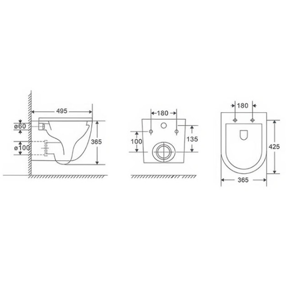 Унитаз подвесной Caprigo Vittoria V-1093 белый