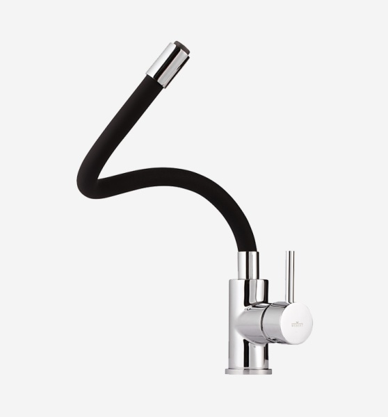 Смеситель для кухонной мойки Webert Viper VP920602564 черный с хромом матовый