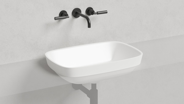 Раковина полувстраиваемая Salini Marea 02 1802102GF 40 см окрашивание по RAL Classic глянцевая