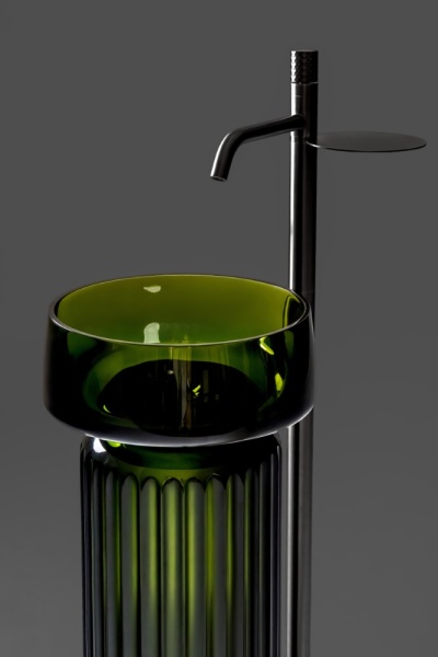Накладная раковина Boheme Glow 810-G-OL olive полиэфирная