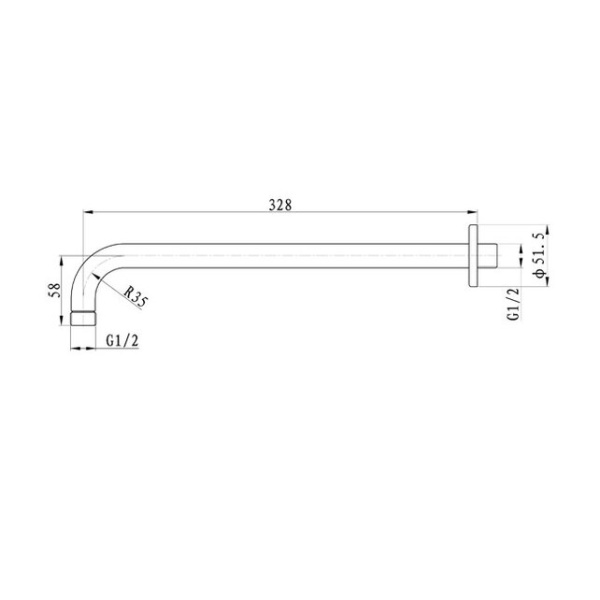 Кронштейн для верхнего душа Caprigo Parts 99-511-crm хром