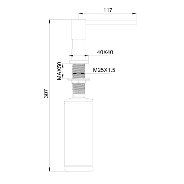 Дозатор для мыла Wonzon & Woghand WW-88SD01-CR хром глянцевый