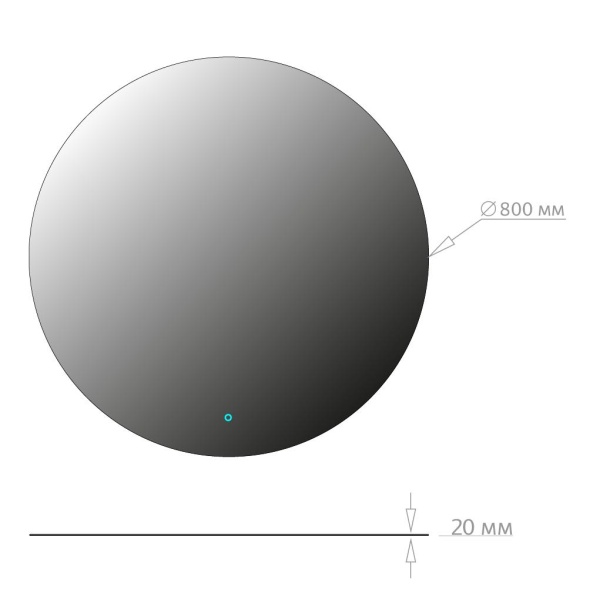 Зеркало Onika Сола 80x80 208097 белое с подсветкой и сенсором