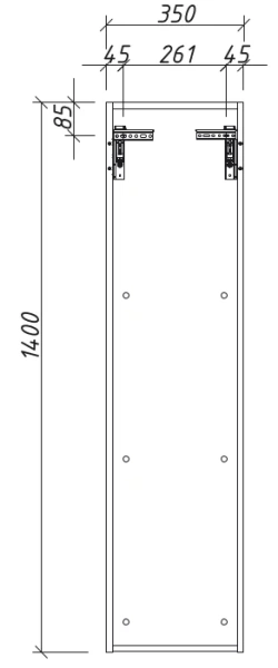 Пенал Caprigo Modo Terza 35651R-SF027 35 см R белый