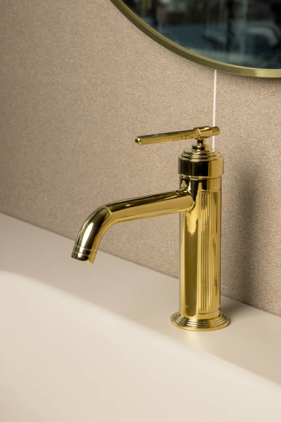 Встраиваемый смеситель для раковины Boheme Eterna 175-G золото