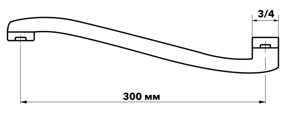 Излив для ванны Esko ESPW300L хром