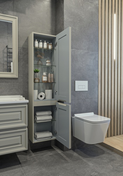 Пенал Caprigo Ponza 13550R-030.000.00.20 40 см R серый