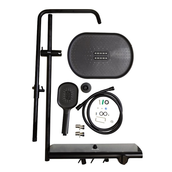 Душевая стойка со смесителем Esko ST350Black черная матовая