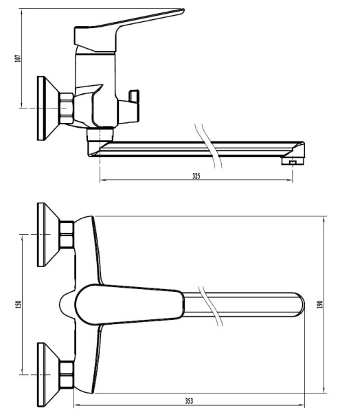 Смеситель для ванны Voda Storm STO31 хром глянцевый