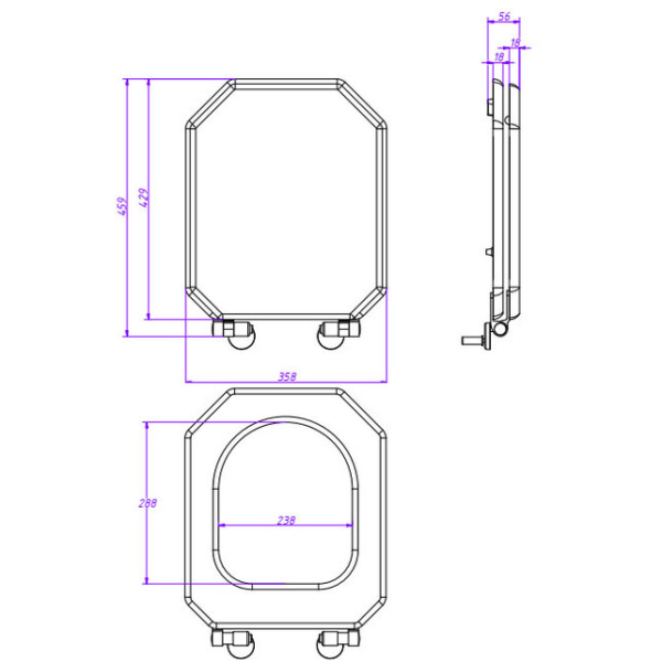 Крышка-сиденье Caprigo Tempo KFe-47C хром с механизмом плавного закрывания (эмаль)
