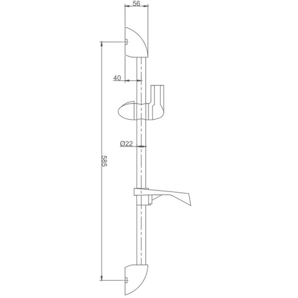 Душевая штанга Haiba HB8001 хром с мыльницей
