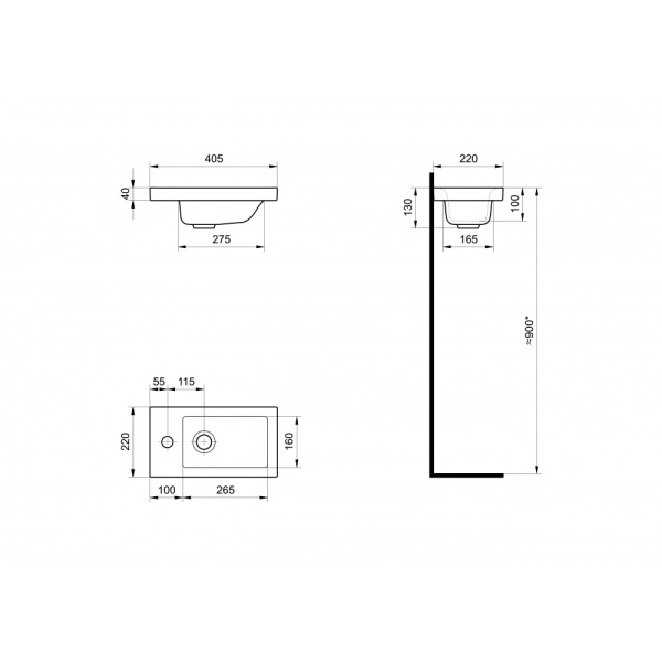 Встраиваемая раковина Santek Миранда 1WH302500 40 см белая