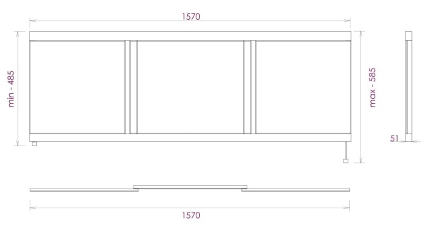 Экран под ванну Onika Одио Xl 516008 155 см белый