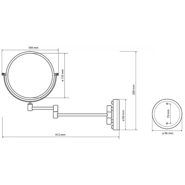 Косметическое зеркало Bemeta Retro 106101697 бронза глянцевая
