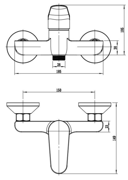 Смеситель для душа Esko Kazan KZ80 хром