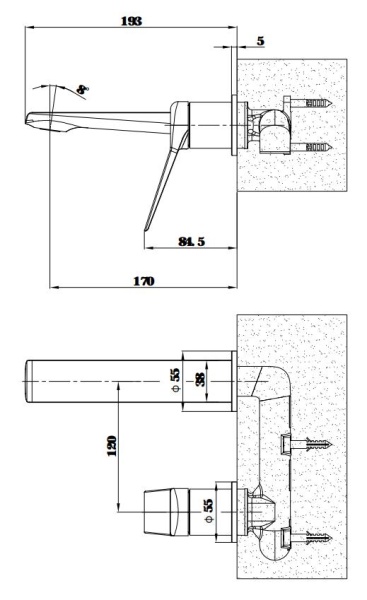 Встраиваемый смеситель для раковины Esko Shanghai Gold SHA28Gold матовое золото