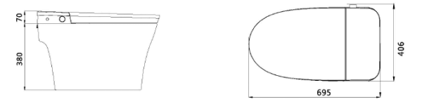 Подвесной унитаз-биде Boheme Panasonic 2710 белый