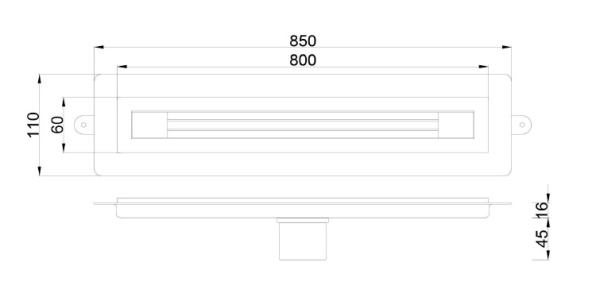 Душевой лоток Boheme Infinity 85x10 981-80-CR satin