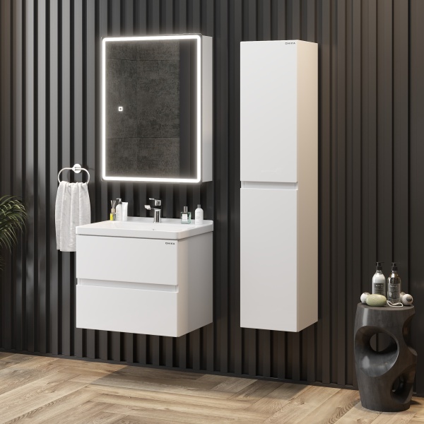 Зеркальный шкаф Onika Орби 207049 70 см белый с подсветкой