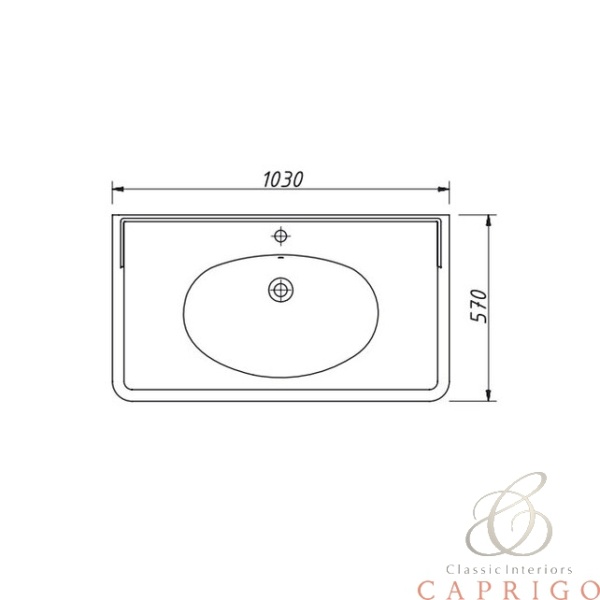 Мебельная раковина Caprigo SN1000 105 см белая