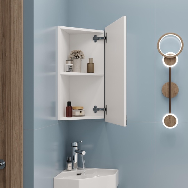 Зеркальный шкаф Onika Мини 303002 40 см белый угловой