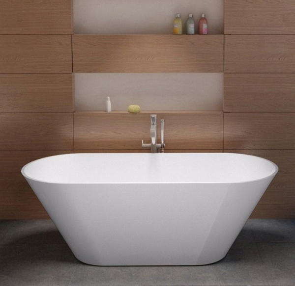 Ванна из литьевого мрамора Riho Barselona 170x70 B117001105 белая матовая отдельно стоящая