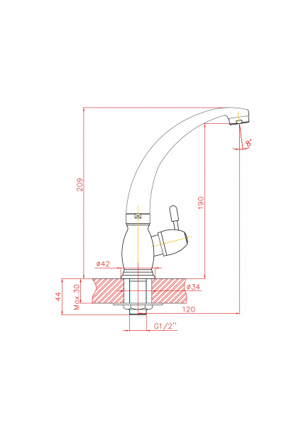 Смеситель для кухонной мойки Haiba CN4196 хром