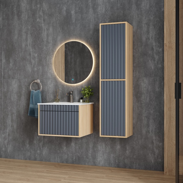 Тумба под раковину Onika Дайлер 106151 60 см серая матовая (раковина Бергамо Нова 60)