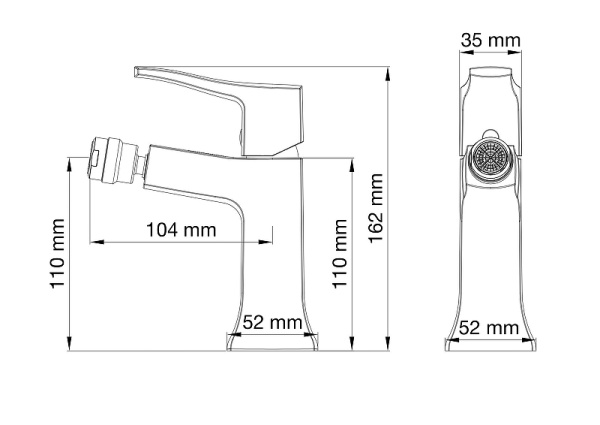 Смеситель для биде Wonzon & Woghand Flex WW-88016072-BN никель брашированный