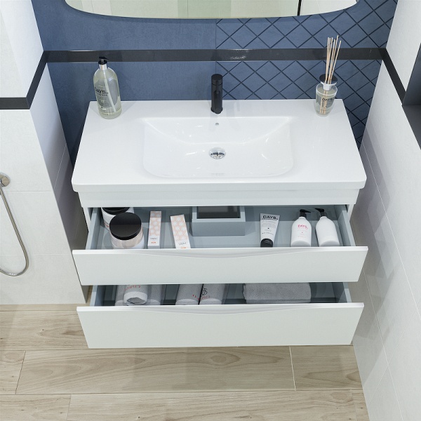 Тумба с раковиной Caprigo Lento 36214-SF027 100 см белая