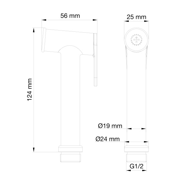 Гигиеническая лейка Wonzon & Woghand WW-88PQ01-CR хром глянцевая