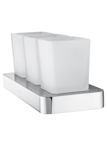 Стакан для зубных щеток Wonzon & Woghand Lotte WW-8338 хром глянцевый с держателем