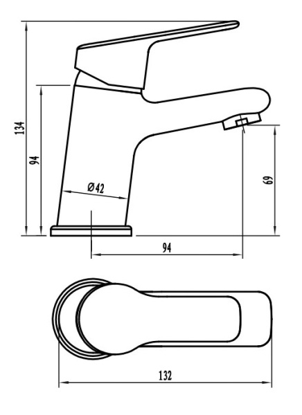 Смеситель для раковины Voda Wave WA26 хром глянцевый