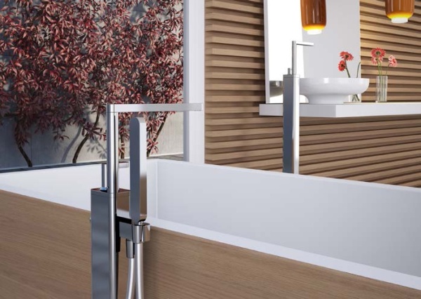 Смеситель напольный Webert Living LV851101015 хром глянцевый с душевым гарнитуром