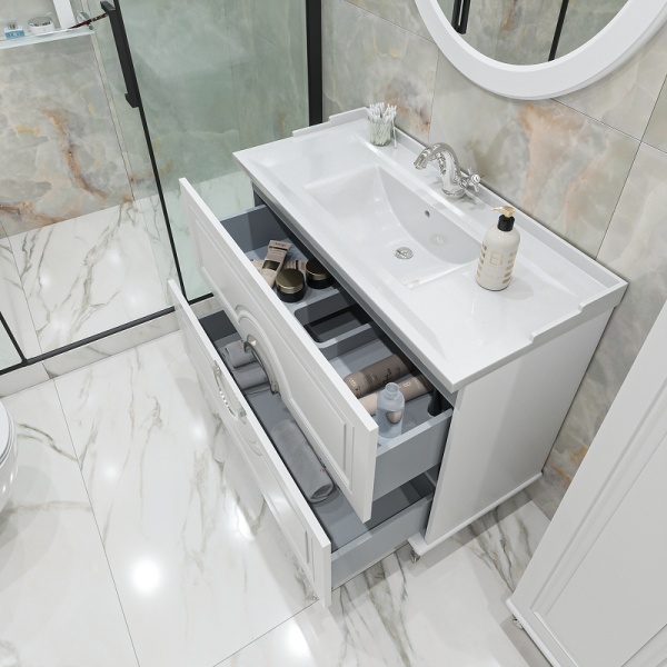 Тумба с раковиной Caprigo Valletta 35319-SF027 100 см белая