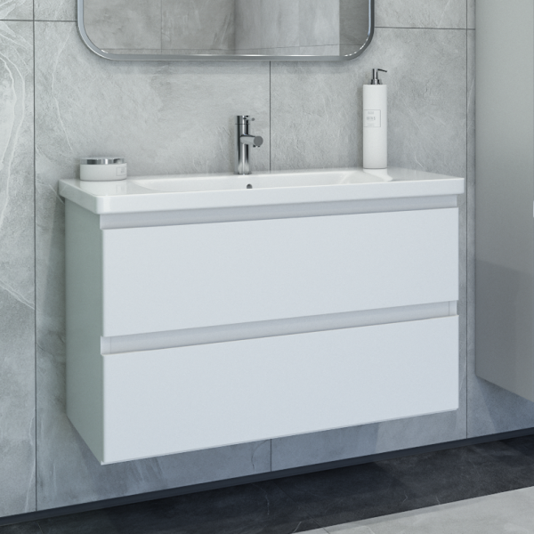 Тумба с раковиной Caprigo Forte 36113-SF027 85 см белая