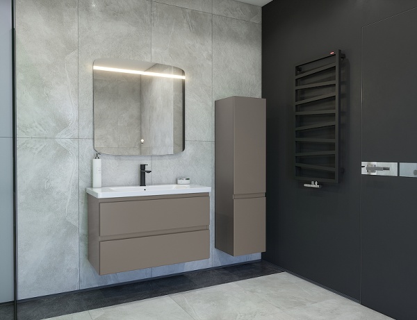 Тумба с раковиной Caprigo Forte 36113-SF025 90 см серая